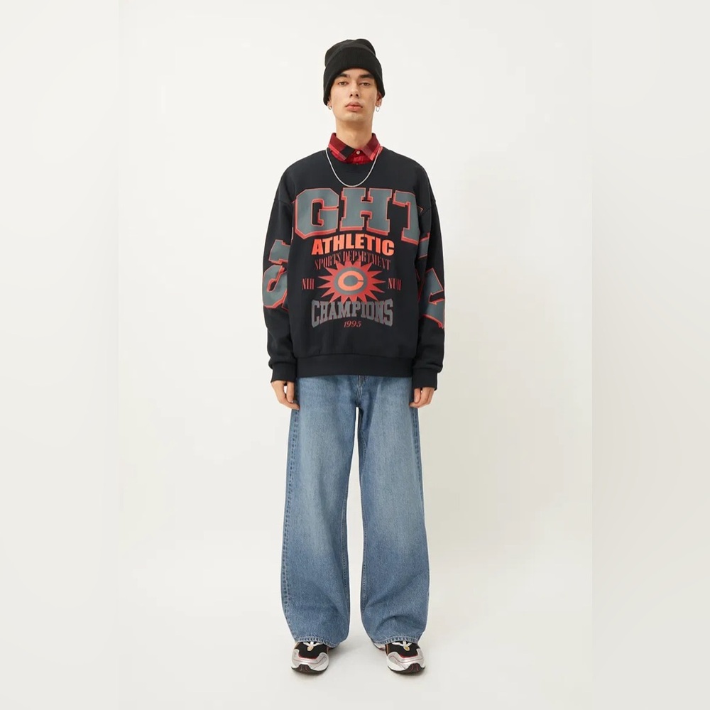 WEEKDAY Connor Printed Sweatshirt Sz Large
